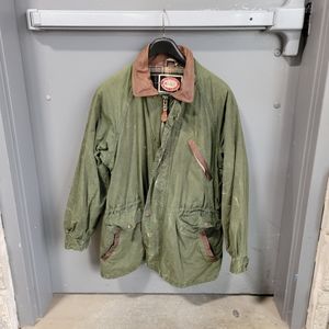 VTG The Australian Outback Collection Oil Skin Jacket Outdoors Army Green mens s